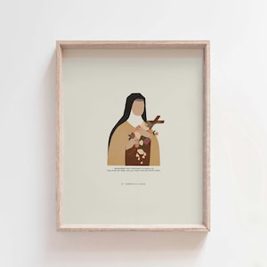St. Thérèse of Lisieux Print: Minimalist Catholic Wall Art (Digital Download)