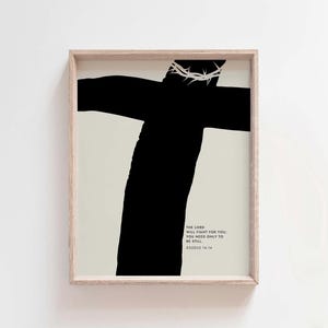 Esodo 14:14 Il Signore combatterà per voi, Be Still Wall Art, Scritture minimaliste moderne, Versetti della Bibbia Wall Art, Decorazioni murali per la casa cristiana