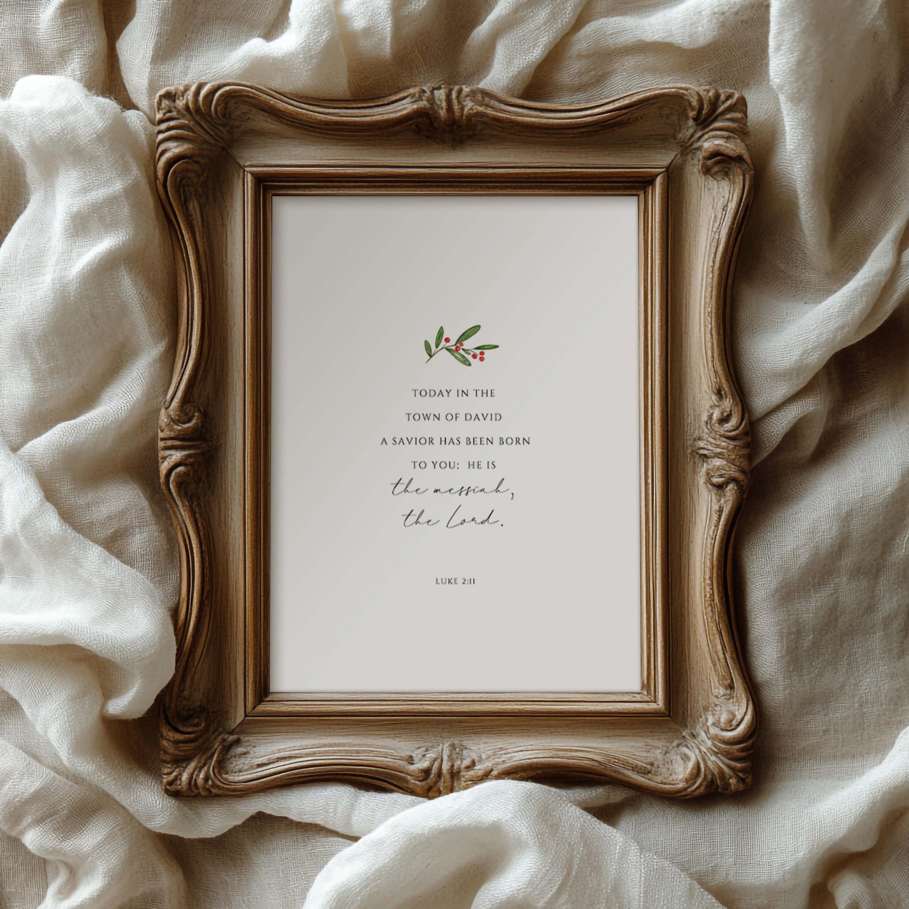 Impresión del versículo bíblico navideño de Lucas 2:11, arte mural bíblico  con el nacimiento de un Salvador, idea de regalo de Navidad, decoración  navideña para el hogar. - Etsy México, image size:3000x3000