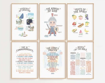 Books of the bible 10 Ten commandments church sunday school decor, christian education printable, Kids scripture poster, christian preschool