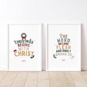 Christmas Bible Verse Printable Scripture Kids Wall Art Posters Church ...