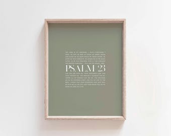 Psalm 23 Scripture Print: Minimalist Christian Wall Art (Digital Download)