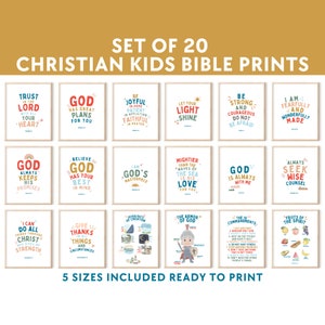 Kids Bible Verse Prints: Christian Nursery & Sunday School Decor (Digital Download)