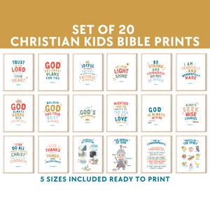 Kids bible verse wall art, sunday school decor, christian education prints, christian preschool, christian classroom decor, church nursery