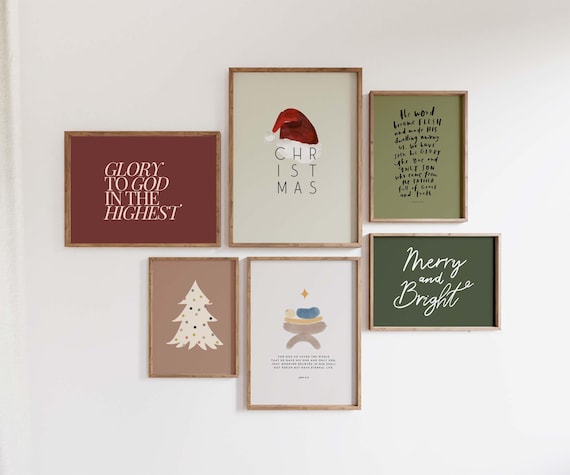 Christian Christmas Art Print Set: Bible Verse Gallery Wall (Digital Download)