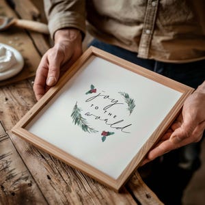 Joy to the World Christmas Wall Art, Holiday Printable Decor, Minimalist Christian Home Decor, Modern Scripture Christmas Quote Print