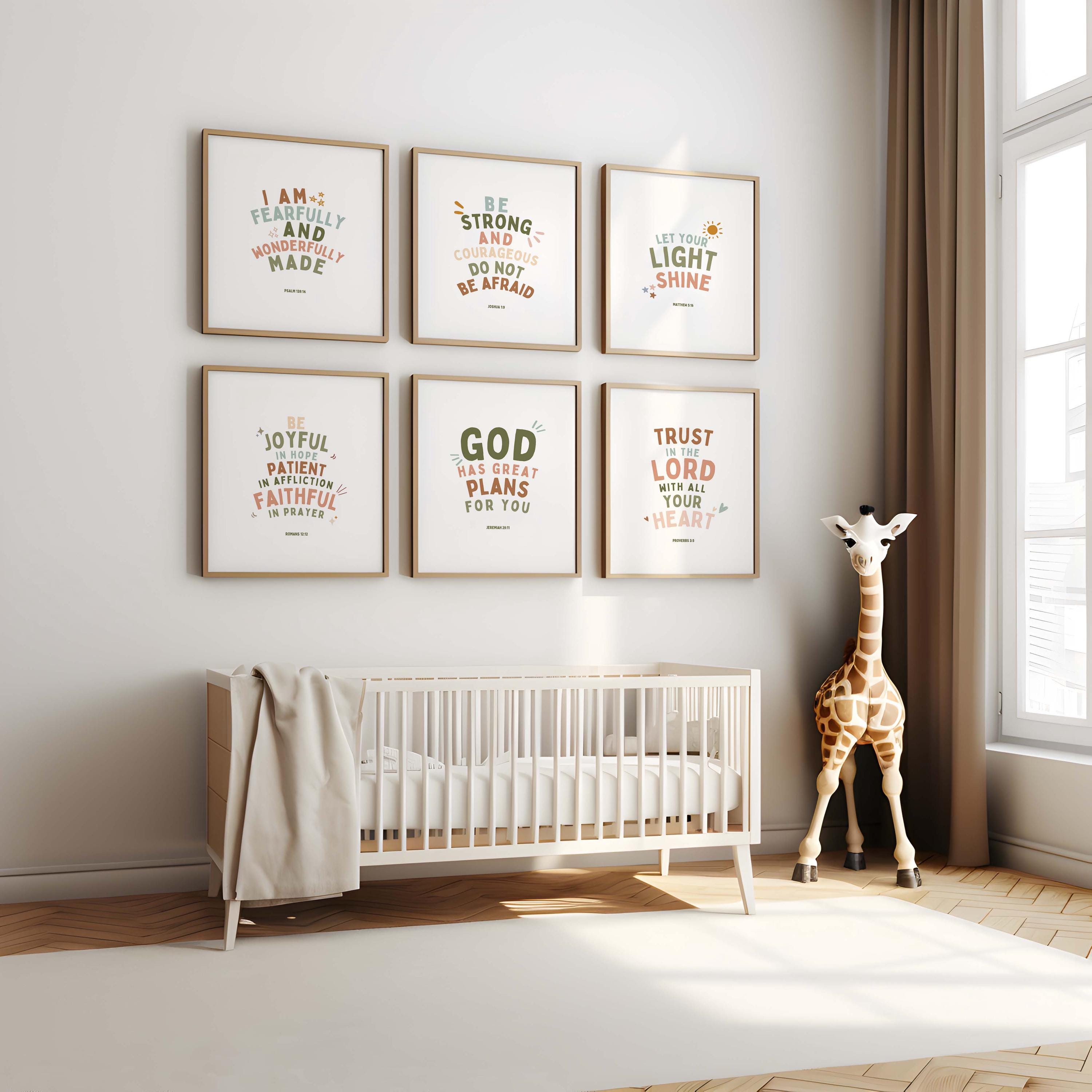 Christian Nursery Wall Art Prints: Bible Verse Set (digital Download ...