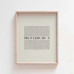 Proverbs 31:10-31 She is worth far more than rubies, modern minimalist scripture bible verse wall art christian home wall decor printable