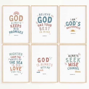 Kids Bible Verse Prints: Christian Nursery Decor (Digital Download)