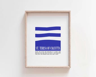 Print St. Teresa van Calcutta: kunst aan de muur katholieke keuken (digitale download)