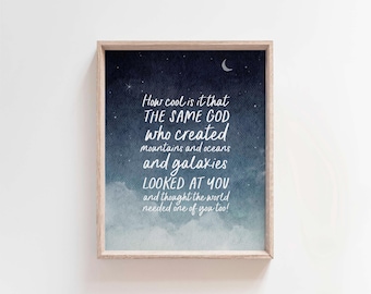 Christian Night Sky Print: Inspirational Faith Quote (Digital Download)