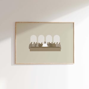 The Last Supper Print: Minimalist Christian Wall Art (Digital Download)
