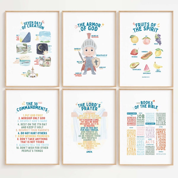 Books of the bible 10 Ten commandments church sunday school decor, christian education printable, Kids scripture poster, christian preschool