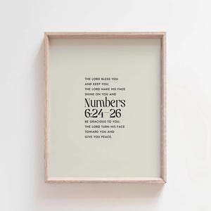 Numbers 6:24-26 The Lord bless you and keep you, modern minimalist scripture, bible verse wall art, christian home wall decor printable