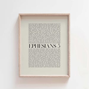 Ephesians 5 full chapter, modern minimalist scripture, bible verse wall art, christian home decor, wall art, Jesus art, printable