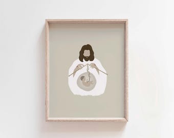 Psalm 139:13–14, Knit Together In The Womb, Christian Faith Art, Bible Sketch, Jesus Art, Bible Wall Art, Christian Nursery Decor