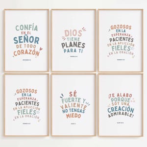 Spanish kids bible verse wall art, scripture posters, church sunday school decor, christian education printable, versículo de la biblia