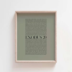 Ten Commandments Print: Exodus 20 Scripture, Minimalist Christian Wall Art (Digital Download)