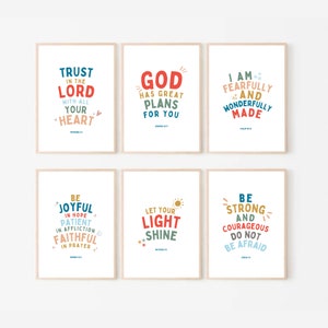 Christian Nursery Decor Prints: Scripture Wall Art Set (Digital Download)