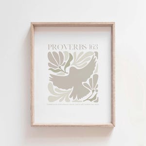 Sprüche 16: 3 Engagieren Sie sich für den Herrn Er wird Ihre Pläne, moderne minimalistische Schrift, Bibelvers Wandkunst, christliche Wohnkultur herstellen