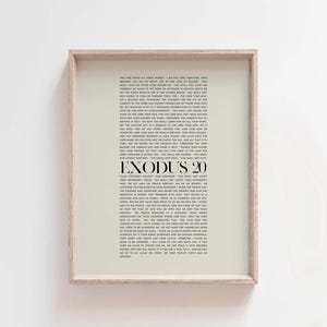 Exodus 20 The Ten Commandments, The 10 Commandments modern minimalist scripture bible verse wall art christian home wall decor printable