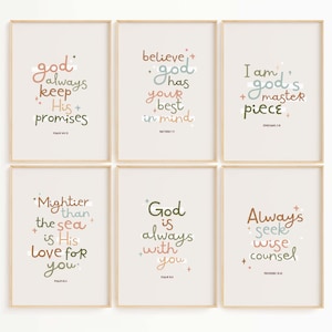 Bible Verse Posters: Christian Nursery Decor, Sunday School Art (Digital Download)