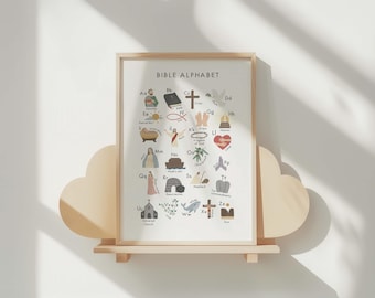 Christian ABC Poster: Bible Alphabet Print for Nursery (Digital Download)