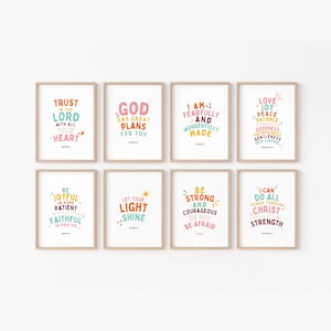 Kids Bible Verse Prints: Christian Nursery Decor (Digital Download)