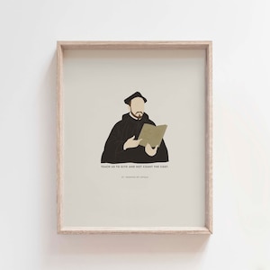 St. Ignatius of Loyola Quote Print, Jesuit Wall Art, Teach us to give, Catholic Saint Wall Art, Catholic Wall Art, Christian Home Decor