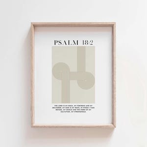 Psalm 18:2 Printable Bible Verse Wall Art, Christian Digital Download, Modern Minimalist Scripture Decor for Home Office & Prayer Room