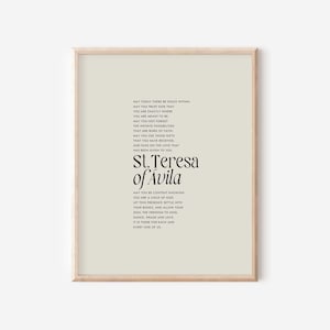 St. Teresa of Avila peace quote, May today there be peace within, catholic saint quote, christian wall decor, catholic home decor