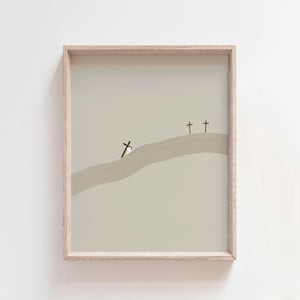 Jesus Carrying The Cross Digital Art Print, Minimalist Modern Christian Wall Art, Lent and Good Friday Printable, Jesus Art, Bible Sketches