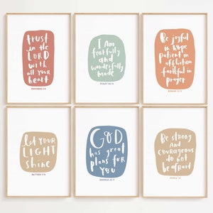 Kids Bible Verse Prints: Christian Nursery Decor (Digital Download)