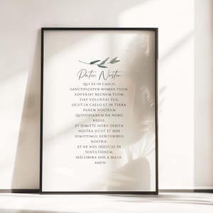 Pater Noster Latin Our Father Printable, Catholic Prayer Wall Art ...