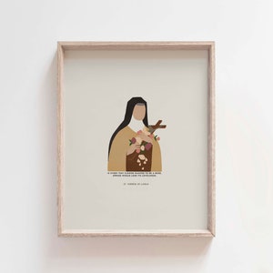 St. Thérèse of Lisieux Quote Art: Catholic Vintage Floral Print (Digital Download)