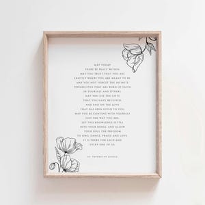 St. Thérèse of Lisieux Prayer Print: Christian Home Decor (Digital Download)
