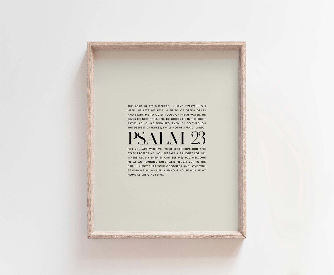 Psalm 23 Scripture Print: Minimalist Christian Wall Art (digital ...