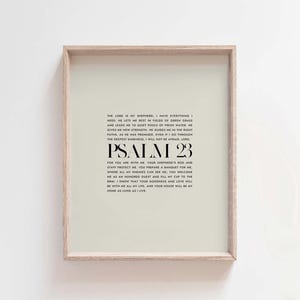 Psalm 23 Scripture Print: Minimalist Christian Wall Art (Digital Download)