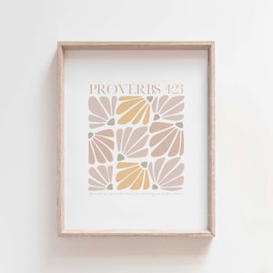 Spreuken 4:23 Bijbelvers afdrukken, bewaak je hart schriftkunst aan de muur, moderne christelijke bloemen abstracte afdrukbare, Faith Home Decor