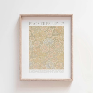 Proverbs 31:25-27, Proverbs 31 Woman Bible Verse Wall Art, Christian Floral Printable, Scripture Gift for Mom or Wife