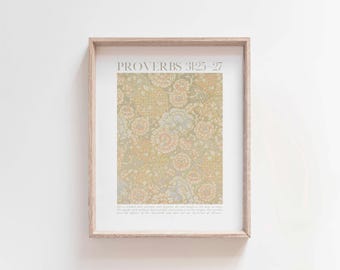 Proverbs 31 Woman Floral Art Print: Christian Scripture Gift (Digital Download)