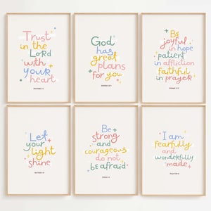 Kids Bible Verse Prints: Whimsical Christian Nursery Decor (Digital Download)