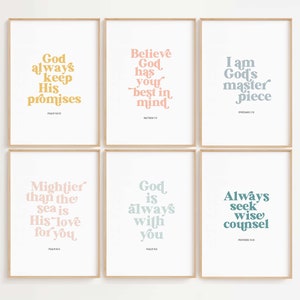 Bible Verse Posters: Christian Nursery Decor (Digital Download)