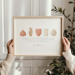 2 Corinthians 4:7 Bible Verse Print, Jars of Clay Christian Wall Art ...