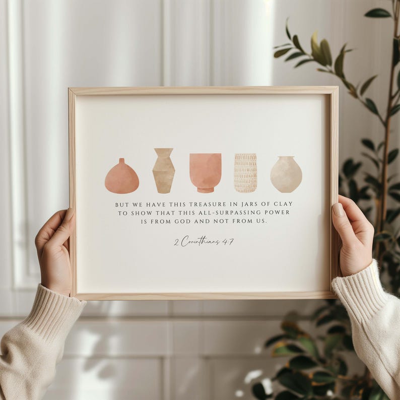 2 Corinthians 4:7 Bible Verse Print, Jars of Clay Christian Wall Art ...