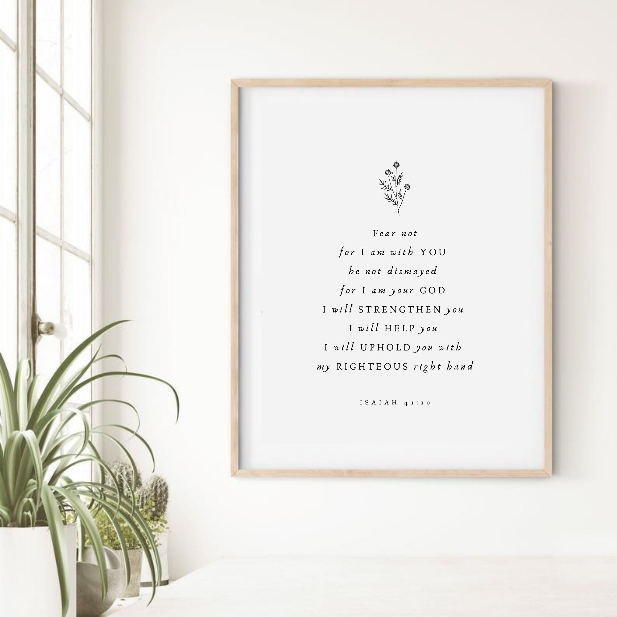 Isaiah 41:10 wall art handwritten bible verse wall art | Etsy