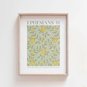 Ephesians 4:1 Live a Life Worthy of the Calling, Modern Vintage Floral ...
