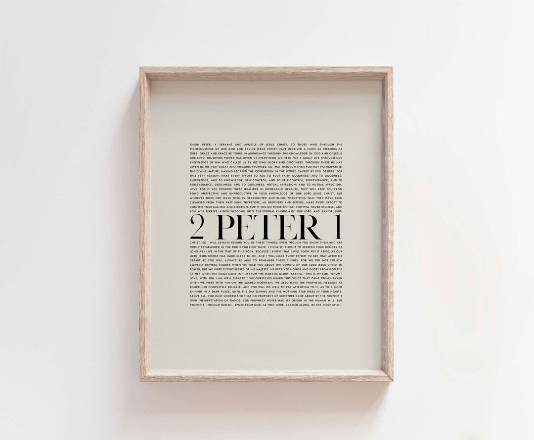 2 Peter 1 Scripture Print, Modern Christian Wall Art (digital Download ...