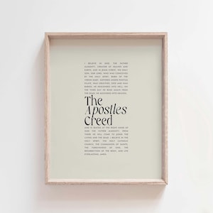 The apostles creed prayer wall art, apostles creed print, nicene creed, christian home decor wall art. christiam wall art