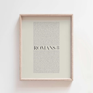 Romans 8 Scripture Print: Minimalist Christian Home Decor (Digital Download)